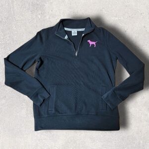 PINK VS BLACK 3/4 ZIP PULLOVER "LOVE PINK" ON BACK, SIZE SMALL